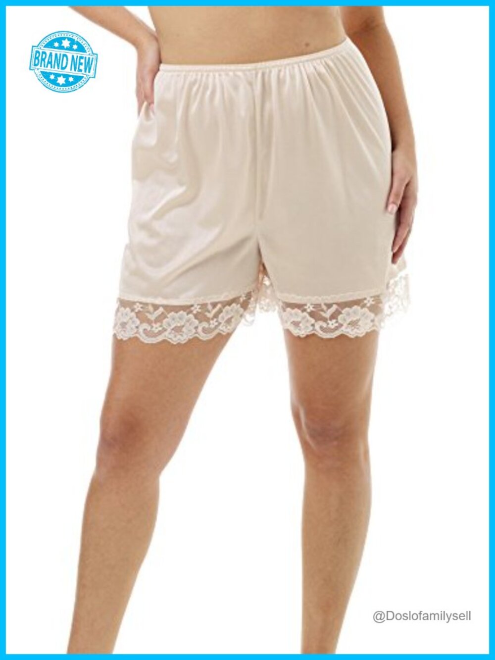 Pettipants Culotte Slip Bloomers Nylon Split Skirt 4-Inch Inseam
